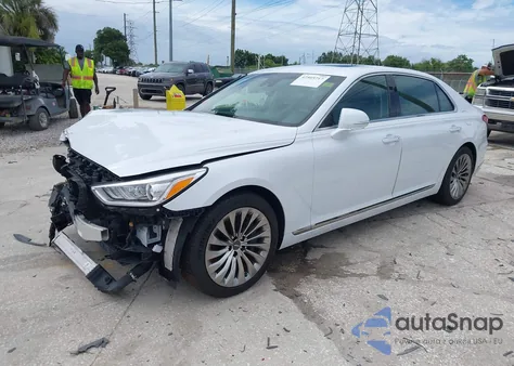 2018 Genesis G90 3.3T Premium z USA, uszkodzony, nr VIN KMHG34JA3JU047128